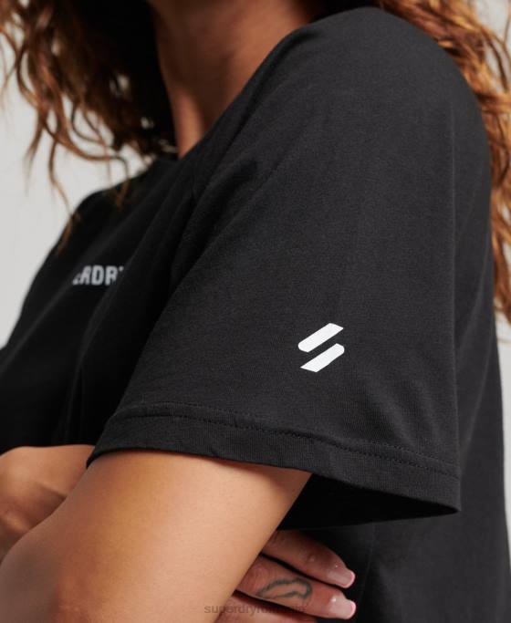 Superdry tricou cu mânecă scurtă îmbrăcăminte negru femei JX0Z2742