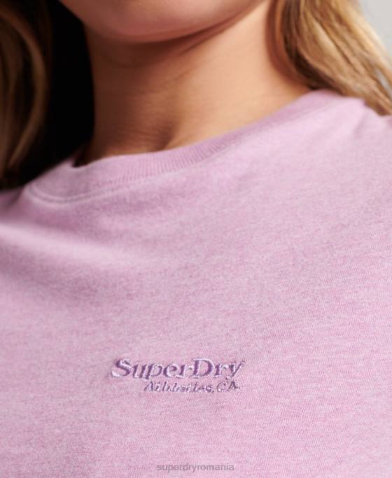 Superdry tricou cu mânecă șapcă cu logo vintage îmbrăcăminte Violet femei JX0Z2690