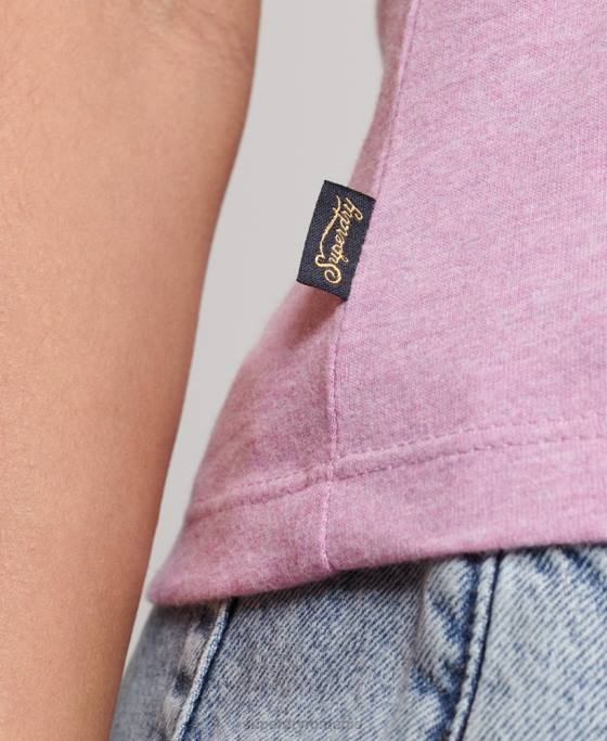 Superdry tricou cu mânecă șapcă cu logo vintage îmbrăcăminte Violet femei JX0Z2690