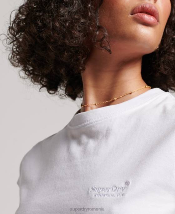 Superdry tricou cu mânecă șapcă cu logo vintage îmbrăcăminte alb femei JX0Z2693
