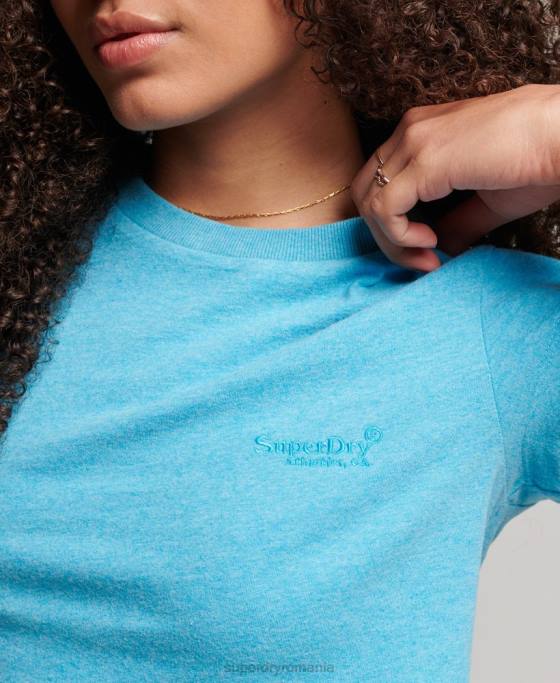 Superdry tricou cu mânecă șapcă cu logo vintage îmbrăcăminte albastru femei JX0Z2700