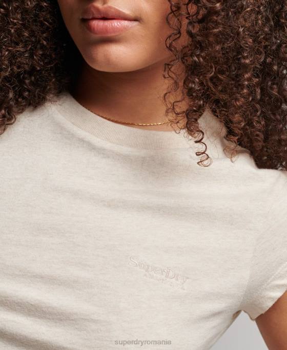 Superdry tricou cu mânecă șapcă cu logo vintage îmbrăcăminte bej femei JX0Z2681