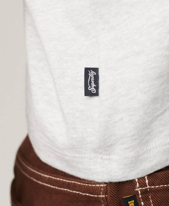 Superdry tricou cu mânecă șapcă cu logo vintage îmbrăcăminte gri deschis femei JX0Z2617