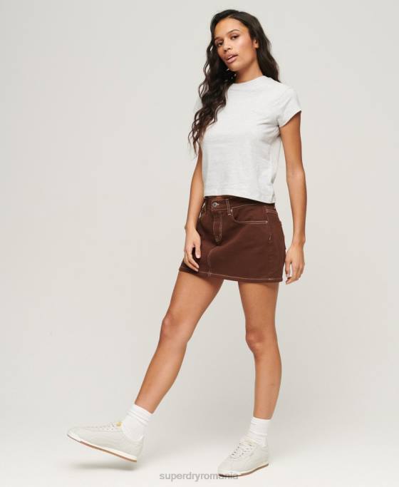 Superdry tricou cu mânecă șapcă cu logo vintage îmbrăcăminte gri deschis femei JX0Z2617