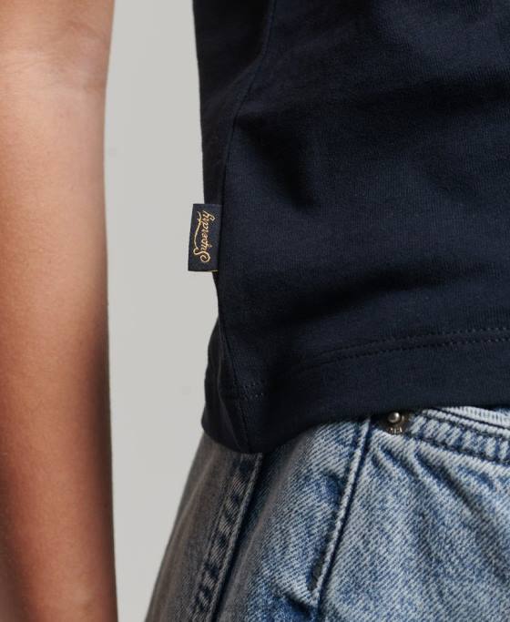 Superdry tricou cu mânecă șapcă cu logo vintage îmbrăcăminte marina femei JX0Z2656