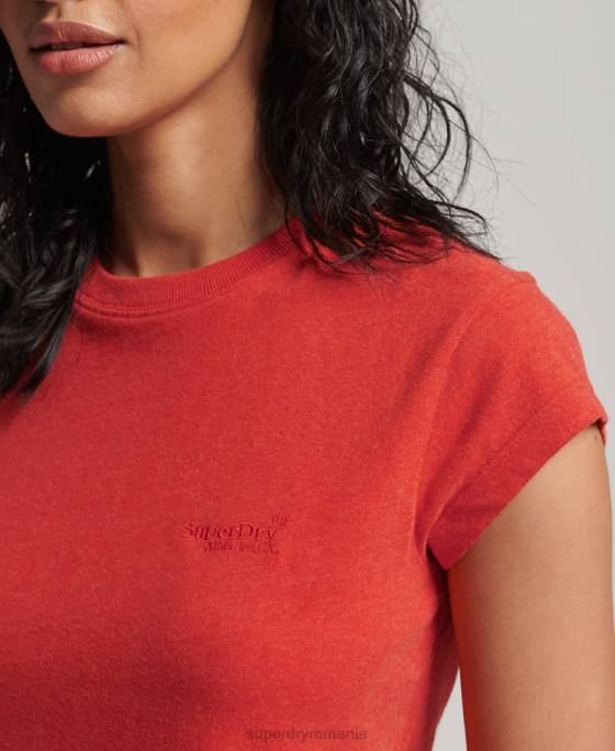 Superdry tricou cu mânecă șapcă cu logo vintage îmbrăcăminte portocale femei JX0Z2631