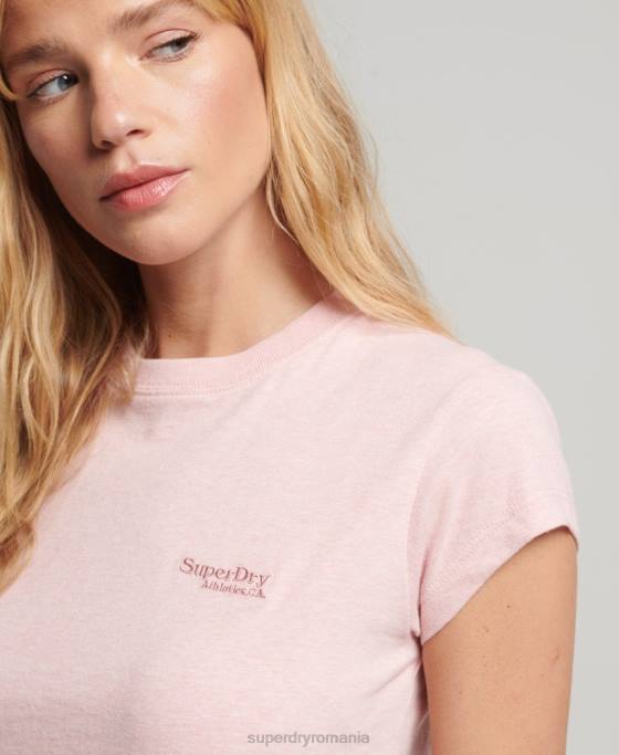 Superdry tricou cu mânecă șapcă cu logo vintage îmbrăcăminte roz femei JX0Z2645