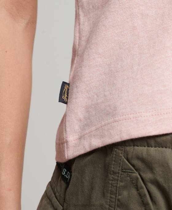 Superdry tricou cu mânecă șapcă cu logo vintage îmbrăcăminte roz femei JX0Z2645