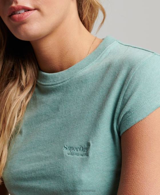 Superdry tricou cu mânecă șapcă cu logo vintage îmbrăcăminte verde femei JX0Z2646