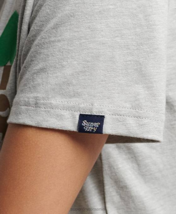 Superdry tricou cu nostalgie vintage îmbrăcăminte gri femei JX0Z2712