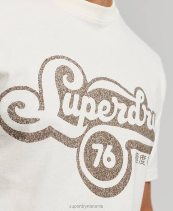 Superdry tricou cu scenariu nostalgie îmbrăcăminte cremă bărbați JX0Z4971