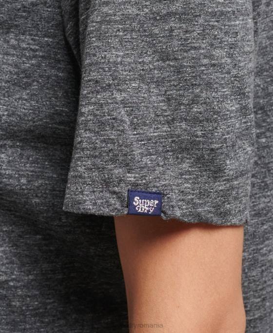 Superdry tricou cu scenariu nostalgie îmbrăcăminte gri inchis femei JX0Z2800