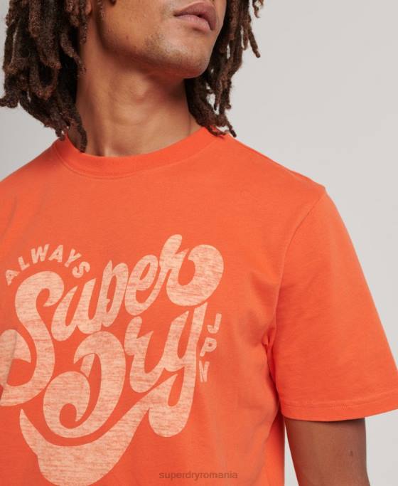 Superdry tricou cu scenariu nostalgie îmbrăcăminte portocale bărbați JX0Z4911