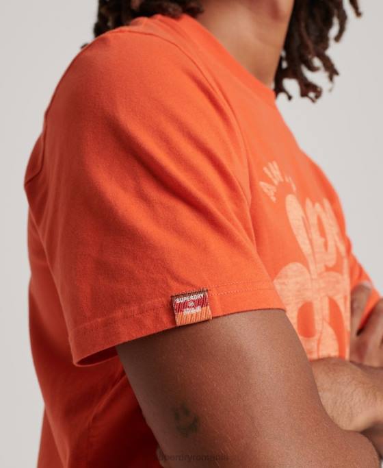 Superdry tricou cu scenariu nostalgie îmbrăcăminte portocale bărbați JX0Z4911