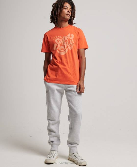 Superdry tricou cu scenariu nostalgie îmbrăcăminte portocale bărbați JX0Z4911
