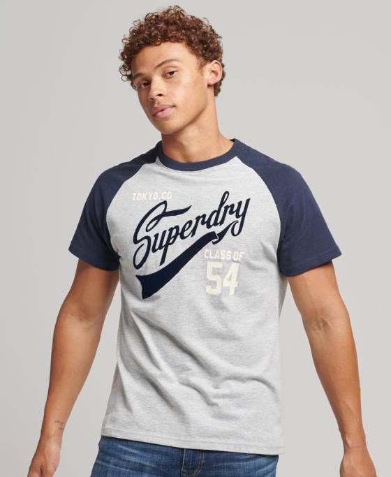 Superdry tricou cu scenariu pentru facultate îmbrăcăminte marina bărbați JX0Z4954
