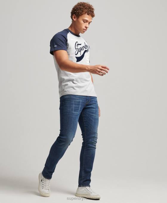 Superdry tricou cu scenariu pentru facultate îmbrăcăminte marina bărbați JX0Z4954