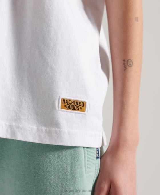 Superdry tricou cu sclipici îmbrăcăminte alb femei JX0Z2861