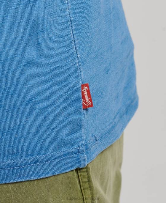 Superdry tricou cu semne de perete vintage îmbrăcăminte albastru deschis bărbați JX0Z4921