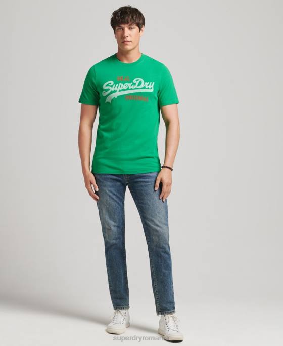 Superdry tricou cu sifon cu logo vintage îmbrăcăminte verde bărbați JX0Z4797