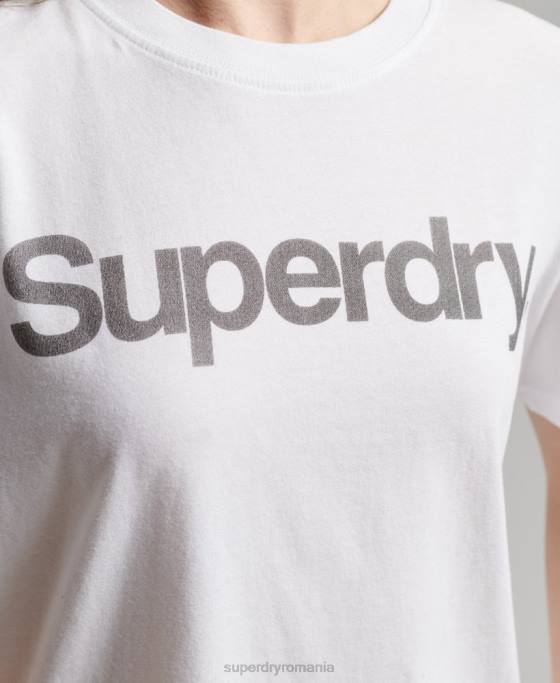 Superdry tricou cu sigla core îmbrăcăminte alb femei JX0Z6279