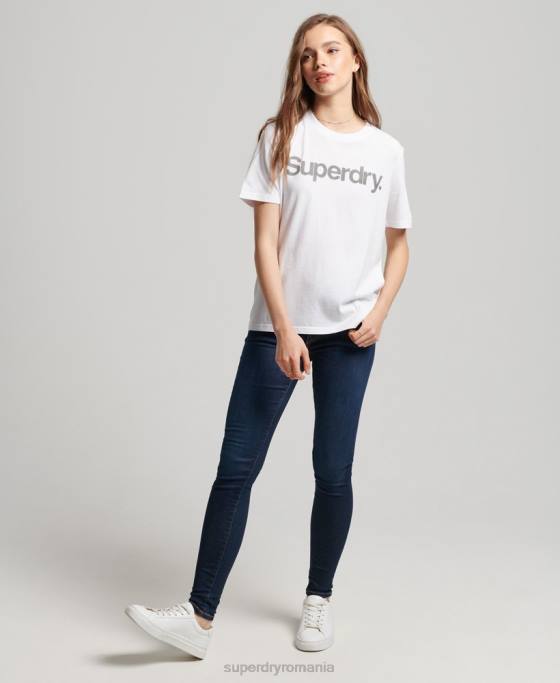Superdry tricou cu sigla core îmbrăcăminte alb femei JX0Z6279