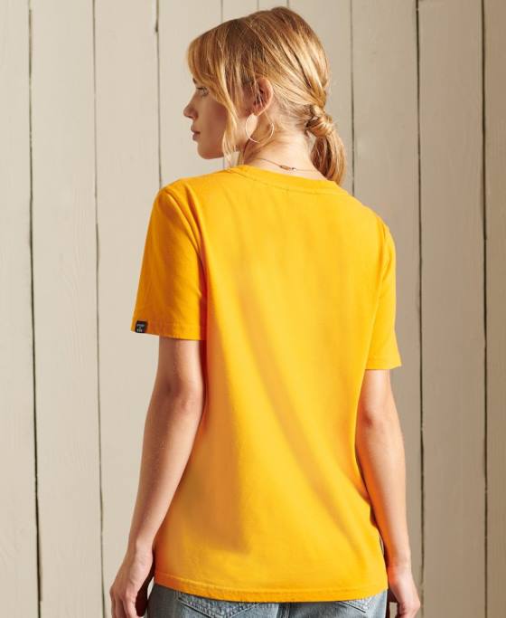 Superdry tricou cu sigla core îmbrăcăminte aur femei JX0Z6244