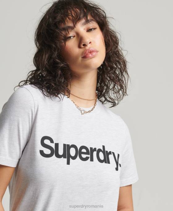 Superdry tricou cu sigla core îmbrăcăminte gri deschis femei JX0Z2760