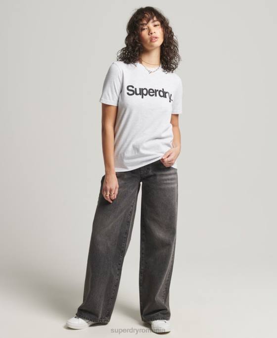 Superdry tricou cu sigla core îmbrăcăminte gri deschis femei JX0Z2760