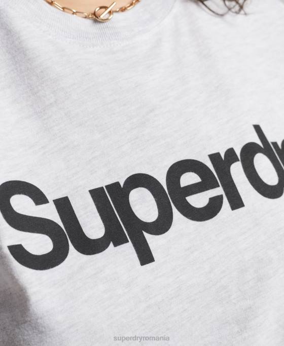 Superdry tricou cu sigla core îmbrăcăminte gri deschis femei JX0Z2760