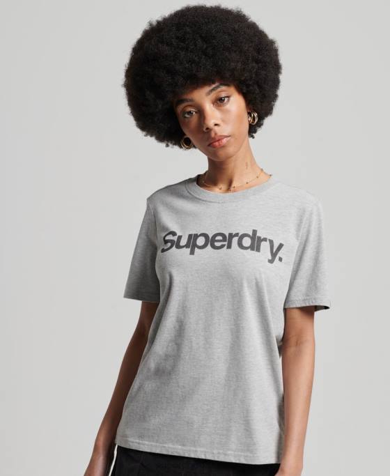 Superdry tricou cu sigla core îmbrăcăminte gri deschis femei JX0Z6281