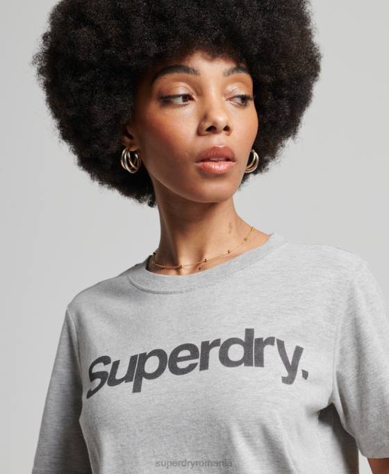 Superdry tricou cu sigla core îmbrăcăminte gri deschis femei JX0Z6281