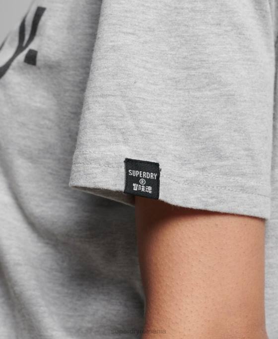 Superdry tricou cu sigla core îmbrăcăminte gri deschis femei JX0Z6281