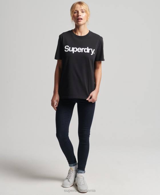 Superdry tricou cu sigla core îmbrăcăminte negru femei JX0Z2778