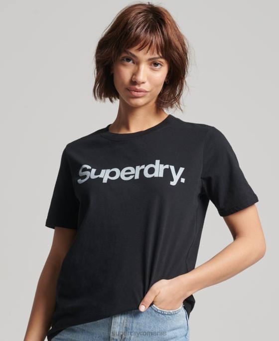 Superdry tricou cu sigla core îmbrăcăminte negru femei JX0Z6211