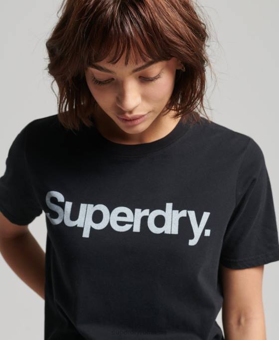 Superdry tricou cu sigla core îmbrăcăminte negru femei JX0Z6211