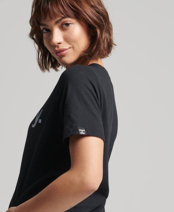 Superdry tricou cu sigla core îmbrăcăminte negru femei JX0Z6211