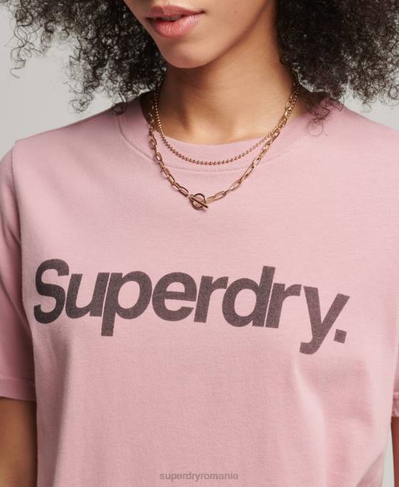 Superdry tricou cu sigla core îmbrăcăminte roz femei JX0Z6242