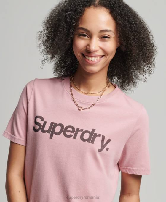 Superdry tricou cu sigla core îmbrăcăminte roz femei JX0Z6242