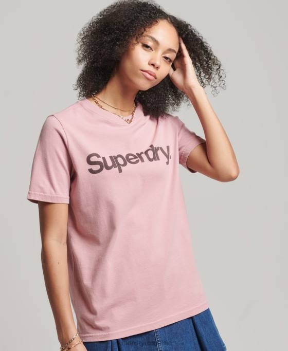 Superdry tricou cu sigla core îmbrăcăminte roz femei JX0Z6242