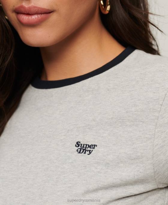 Superdry tricou cu sonerie îmbrăcăminte gri inchis femei JX0Z2678