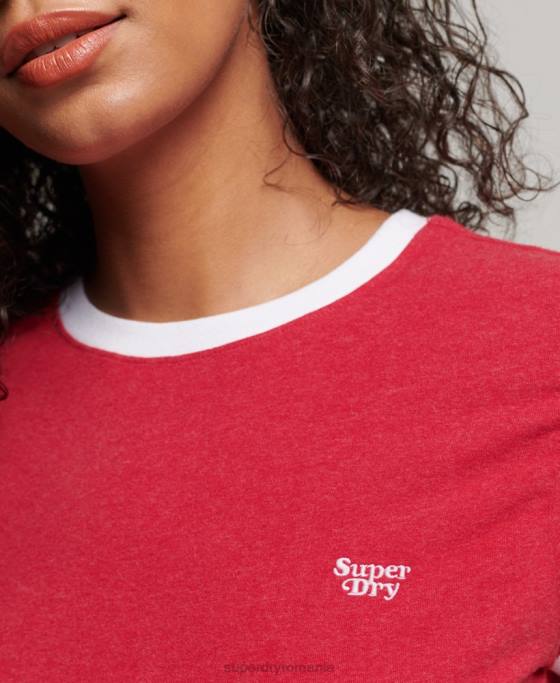 Superdry tricou cu sonerie îmbrăcăminte roșu femei JX0Z2674