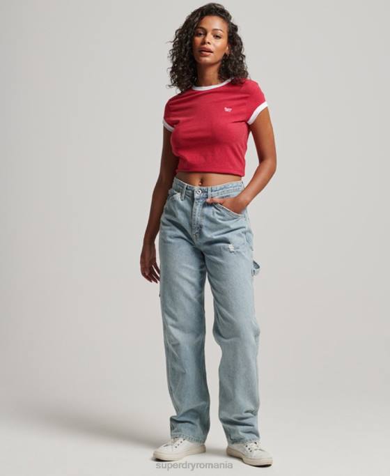 Superdry tricou cu sonerie îmbrăcăminte roșu femei JX0Z2674