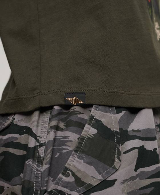 Superdry tricou cu tatuaj grafic anii \90 îmbrăcăminte verde femei JX0Z2627