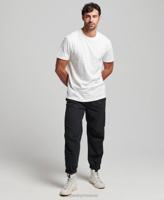 Superdry tricou cu textura vintage din bumbac organic îmbrăcăminte alb bărbați JX0Z10