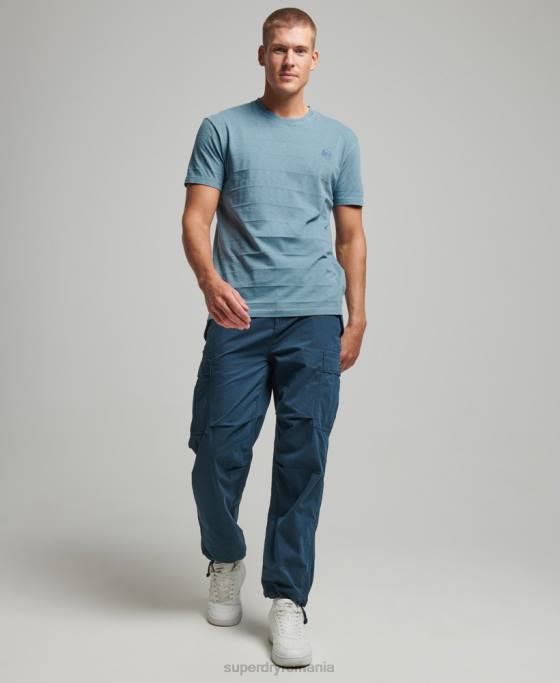 Superdry tricou cu textura vintage din bumbac organic îmbrăcăminte albastru bărbați JX0Z48