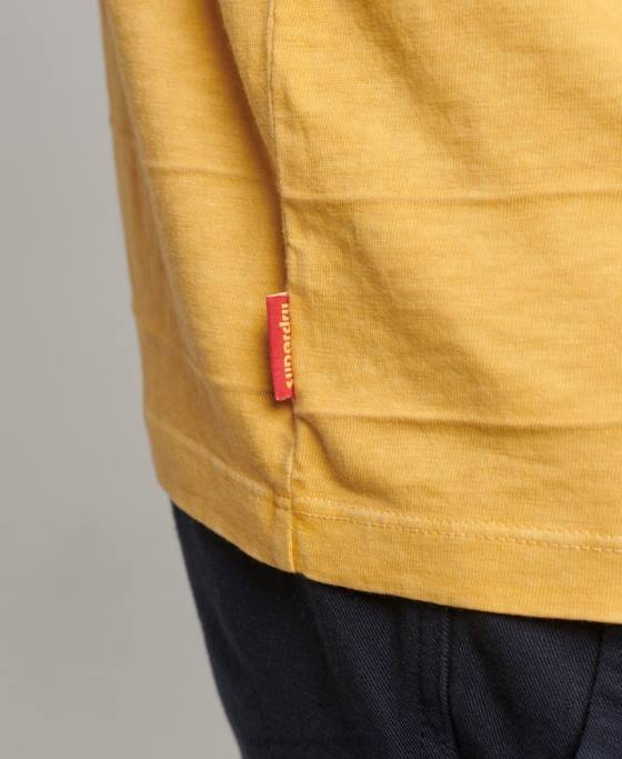 Superdry tricou cu textura vintage din bumbac organic îmbrăcăminte galben bărbați JX0Z34