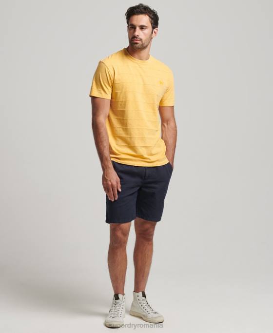 Superdry tricou cu textura vintage din bumbac organic îmbrăcăminte galben bărbați JX0Z34