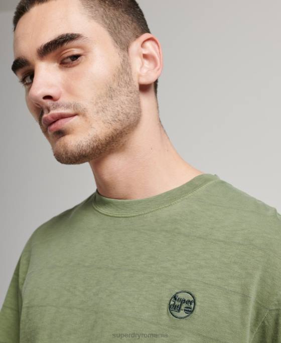 Superdry tricou cu textura vintage din bumbac organic îmbrăcăminte kaki bărbați JX0Z121