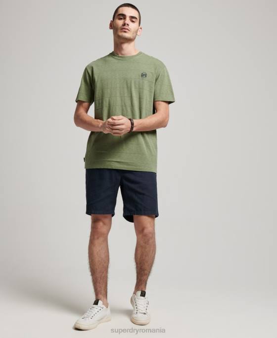 Superdry tricou cu textura vintage din bumbac organic îmbrăcăminte kaki bărbați JX0Z121